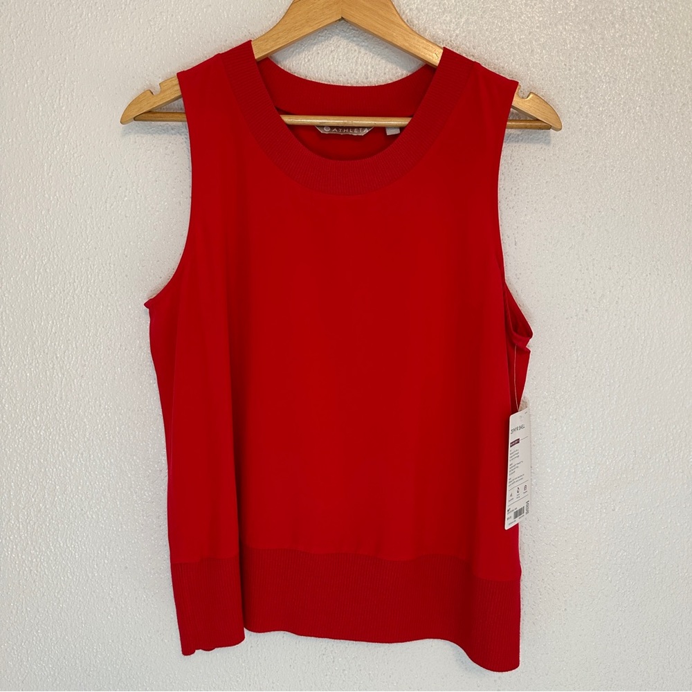Athleta red Zephyr Shell sport tank top shirt NWT. Medium Tall Size